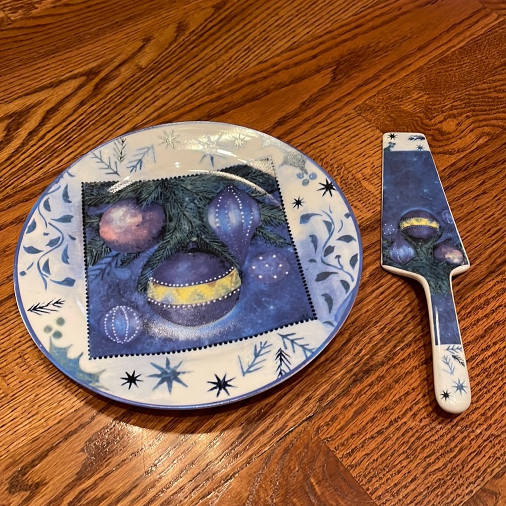 Christmas ornament plate and server